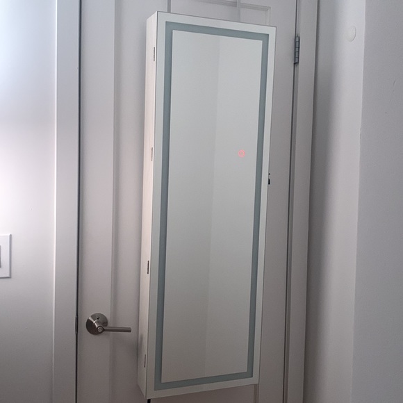 Door Wall Mount Jewelry Cabinet with Touch Screen Mirror - Picture 3 of 5